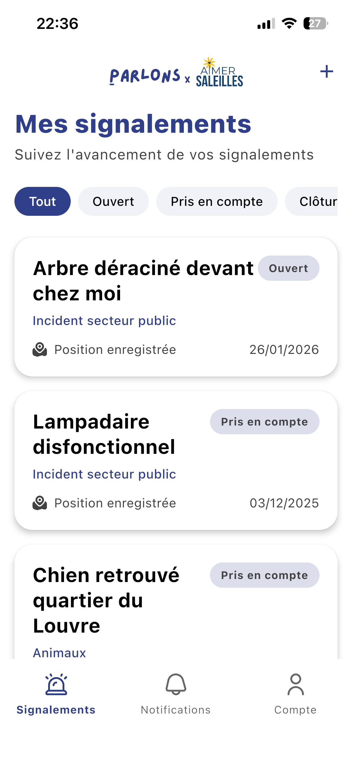 Mes signalements